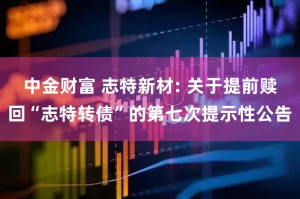 中金财富 志特新材: 关于提前赎回“志特转债”的第七次提示性公告