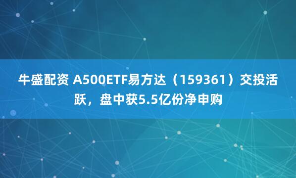 牛盛配资 A500ETF易方达（159361）交投活跃，盘中获5.5亿份净申购