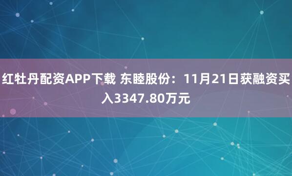 红牡丹配资APP下载 东睦股份：11月21日获融资买入3347.80万元