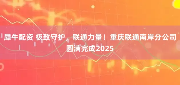 犀牛配资 极致守护,联通力量!重庆联通南岸分公司圆满完成2025